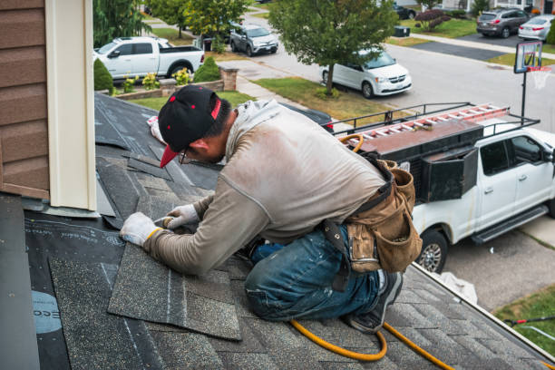 Professional Emergency Roof Repair technician working in Weston, CT